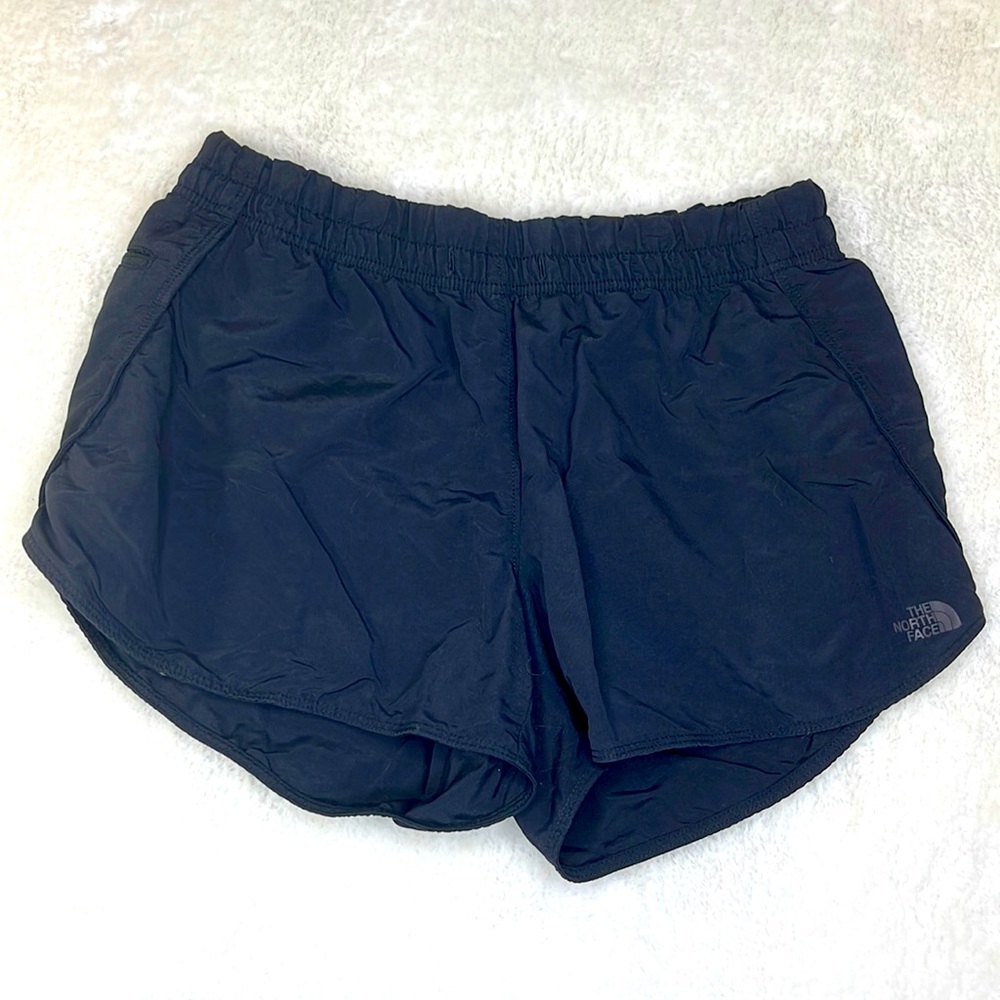 The North Face Black Running Shorts with Back Zippered Pocket Size Large